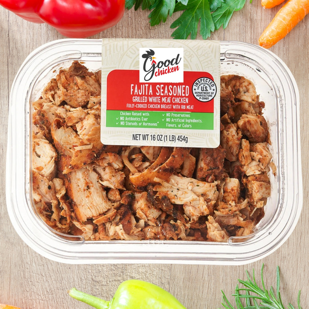 Fajita Seasoned Shredded Organic Chicken Breast 1lb - 4 Servings (4oz x 4)