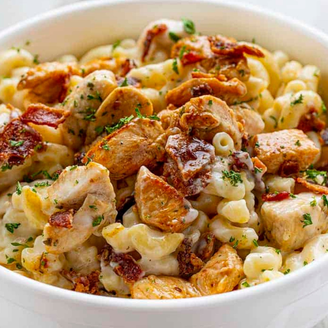 (Whitney School Lunch Monday) Shredded Chicken, Bacon, Cheddar Ranch Pasta Salad