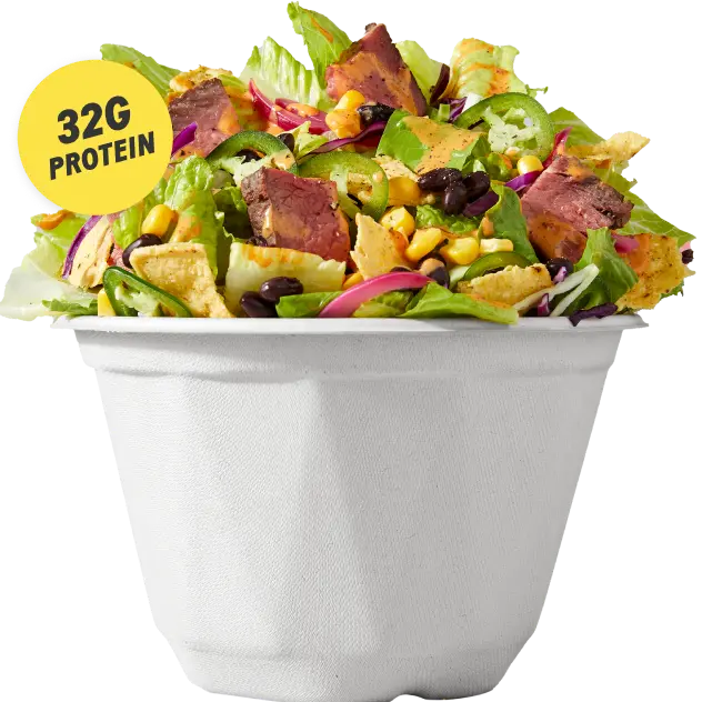 Tokyo Cold Cut Roast Beef Salad -Roast Beef, Roasted Chickpeas, Cucumber, Romaine Lettuce, Baby Spinach, Cherry Tomatoes,White Cheddar Cheese, Creamy Sesame Ginger Dressing